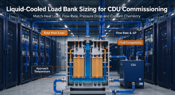 Cómo dimensionar un banco de carga refrigerado por líquido para pruebas de CDU